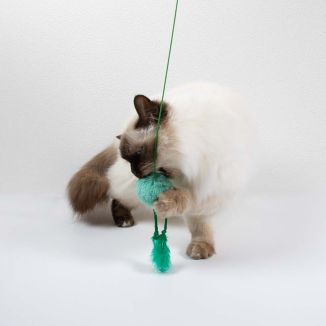Coockoo Wędka dla Kota Jumping Jumpy z Piłką i Piórkami 40cm