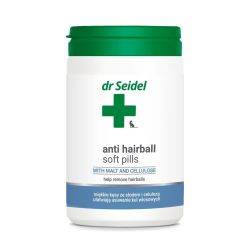 Opakowanie 225g miękkich kęsów odkłaczających dla kota Dr. Seidel Anti-Hairball - sklep zoologiczny Konikpolny.pl