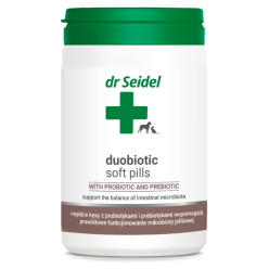 225g miękkich kęsów Duobiotic marki Dr. Seidel z probiotykiem i prebiotykami dla psów i kotów - sklep zoologiczny Konikpolny.pl