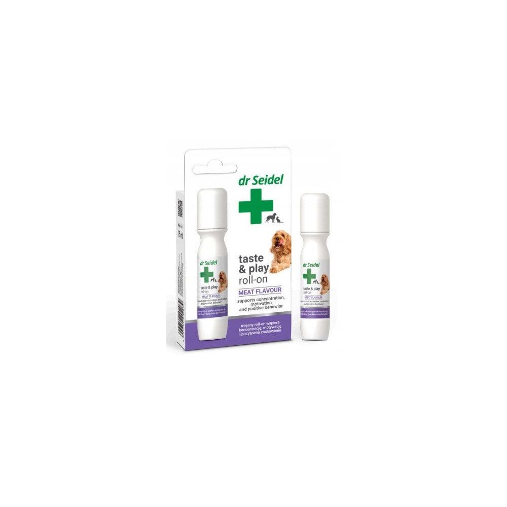 Opakowanie 15ml przysmaku dla psów i kotów w formie roll-on Dr. Seidel Taste & Play - sklep zoologiczny Konikpolny.pl