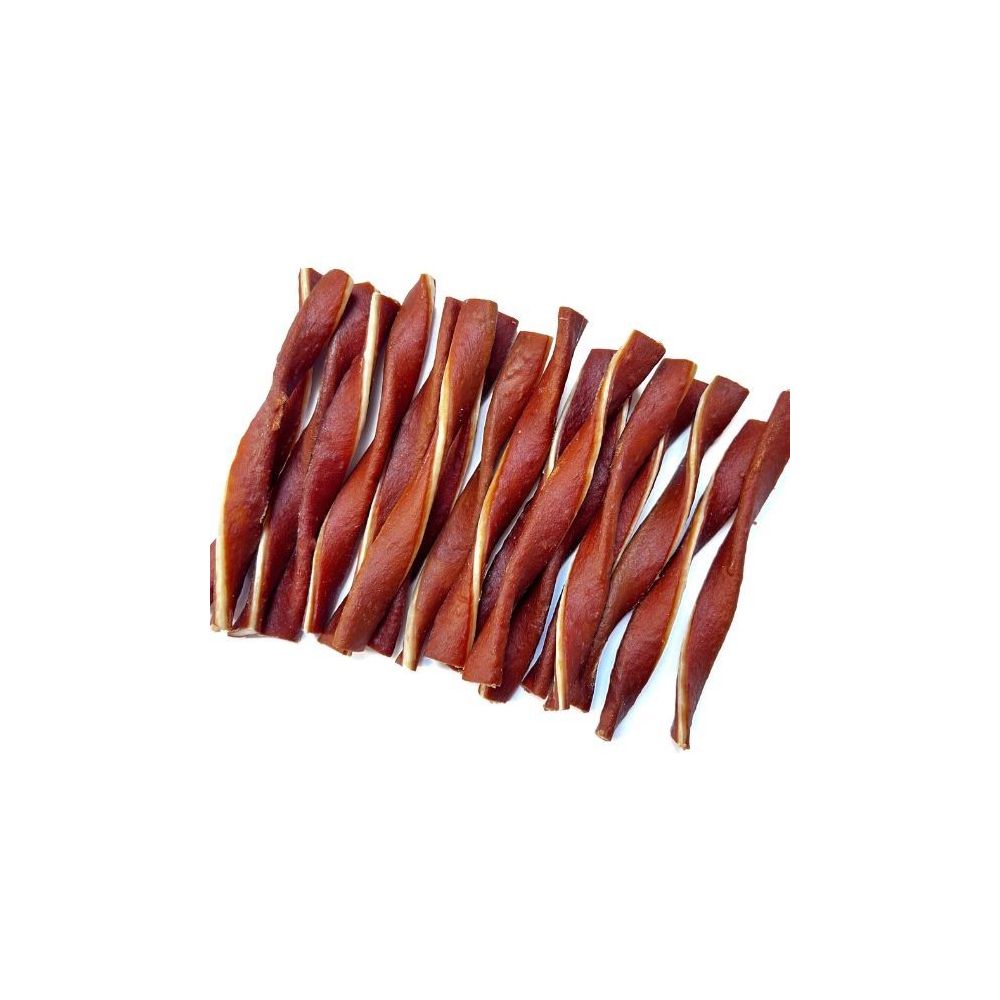 500g gryzaków dla psa w formie skręconych pasków ze skóry owiniętych mięsem z kaczki - sklep zoologiczny Konikpolny.pl