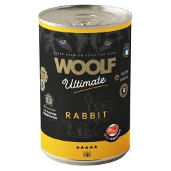 Puszka 400g wolno gotowanego pasztetu dla psa Woolf Ultimate Can z królikiem i pomidorami - sklep zoologiczny Konikpolny.pl