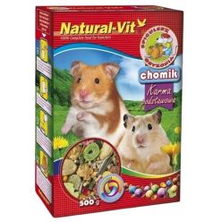 Kartonowe opakowanie 500g pełnoporcjowej karmy dla chomika Natural-Vit Spichlerz Gryzonia - sklep zoologiczny Konikpolny.pl