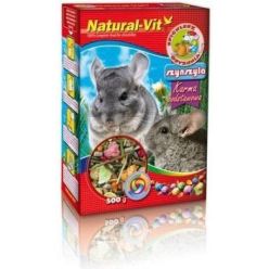 Kartonowe opakowanie 500g karmy uzupełniającej dla szynszyli Natural-Vit Spichlerz Gryzonia - sklep zoologiczny Konikpolny.pl
