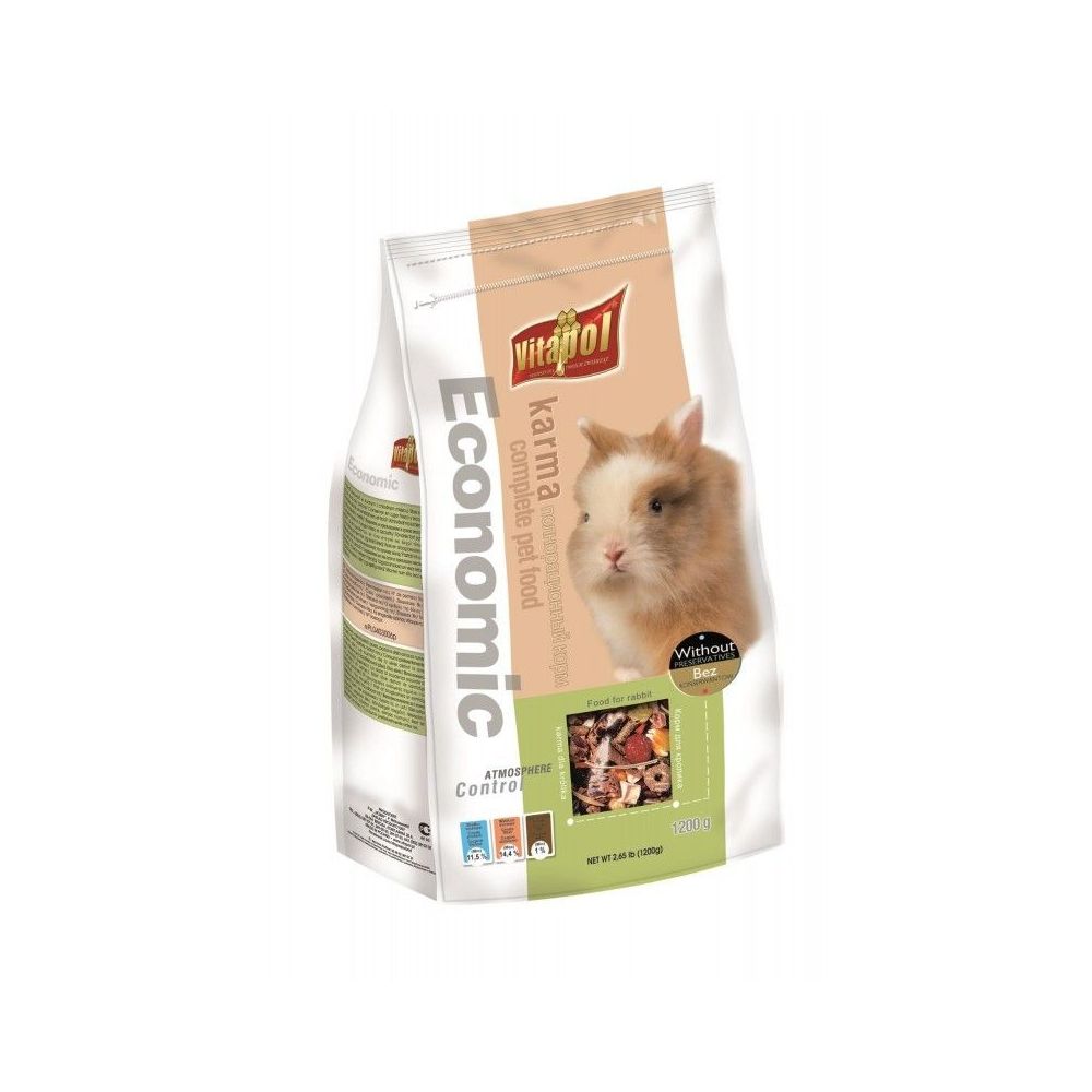 Duże, 1,2kg opakowanie pełnoporcjowej karmy dla królika Vitapol Economic - sklep zoologiczny Konikpolny.pl