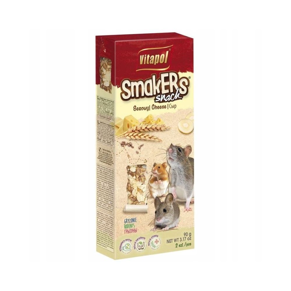 Opakowanie dwóch serowych kolb Vitapol Smakers, przysmaku dla chomików i szczurów - sklep zoologiczny Konikpolny.pl