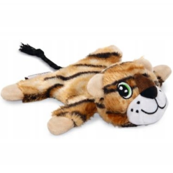 Pomarańczowo-czarna, pluszowa zabawka dla psa w kształcie tygrysa e sznura - sklep zoologiczny Konikpolny.pl