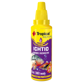 Butelka 100ml preparatu akwarystycznego Tropical Ichtio do leczenia ospy rybiej - sklep zoologiczny Konikpolny.pl