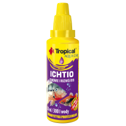 Butelka 100ml preparatu akwarystycznego Tropical Ichtio do leczenia ospy rybiej - sklep zoologiczny Konikpolny.pl