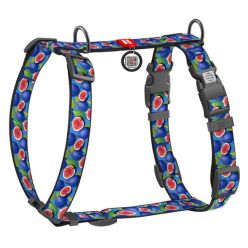 Collar Waudog Nylon Szelki Nylonowe Anatomiczne W Kształcie Litery H, Z Qr-Paszportem, Plastikowy Fastex, Wzór Figa, Rozmiar M 2