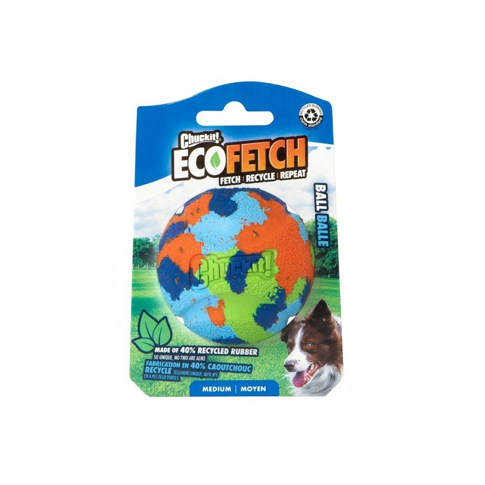 Ekologiczna piłka dla psa Ecofetch Medium 6.5 cm z gumy z recyklingu