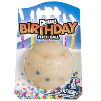 Urodzinowa piłka dla psa Ecofetch Birthday Ball Medium 6.5 cm z napisem "Happy Birthday"