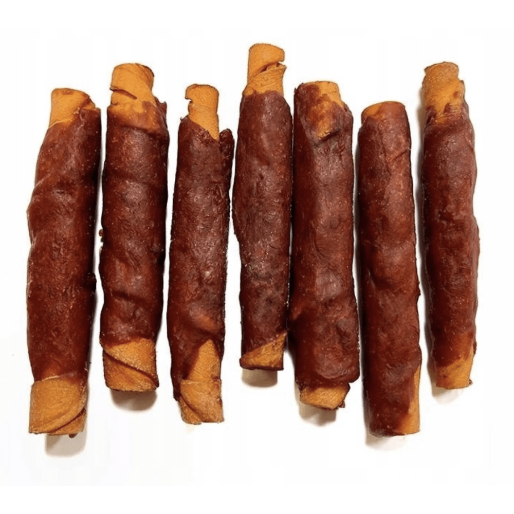 Opakowanie 500g gryzaków dla psa Alda - wołowa pałka owinięta wędzoną kaczką