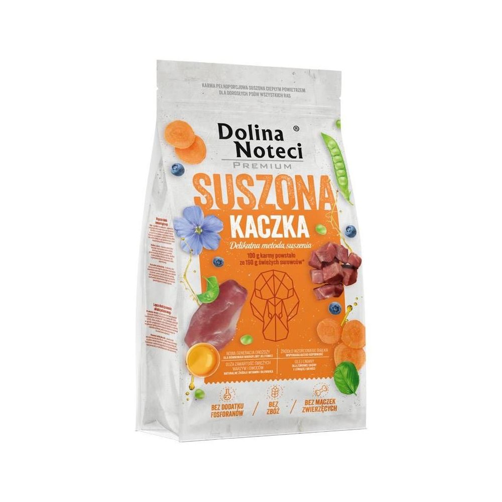 Opakowanie 9kg suszonej karmy dla psa Dolina Noteci Premium o smaku kaczki