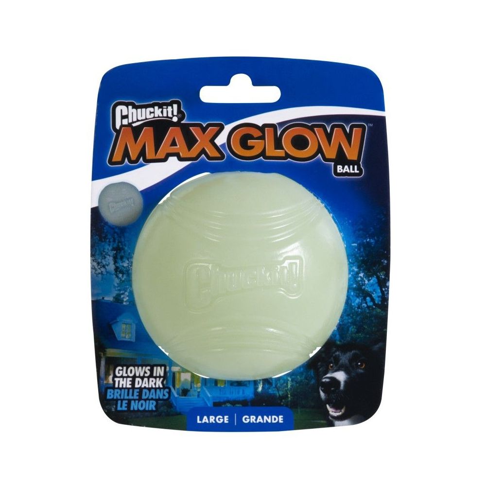 Świecąca w ciemności piłka dla dużego psa Chuckit! Max Glow Ball Large 7.5cm
