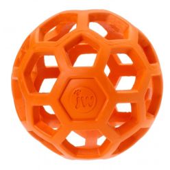 Ażurowa, pomarańczowa piłka gumowa dla psa JW Hol-Ee Roller Small 8,7cm