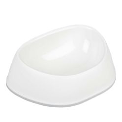 Biała miska antypoślizgowa dla psa i kota Duvo+ Curvo 350ml o ergonomicznym kształcie