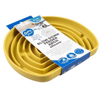 Duvo+ Miska Spowalniająca Silikonowa Półkolista 21cm Żółta z Przyssawkami