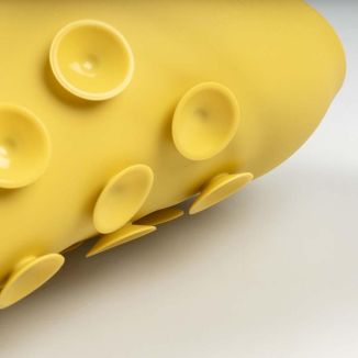 Duvo+ Miska Spowalniająca Silikonowa Półkolista 21cm Żółta z Przyssawkami