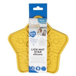 Duvo+ Mata do Lizania Gwiazdka 19cm – Silikonowa Miska Spowalniająca Żółta