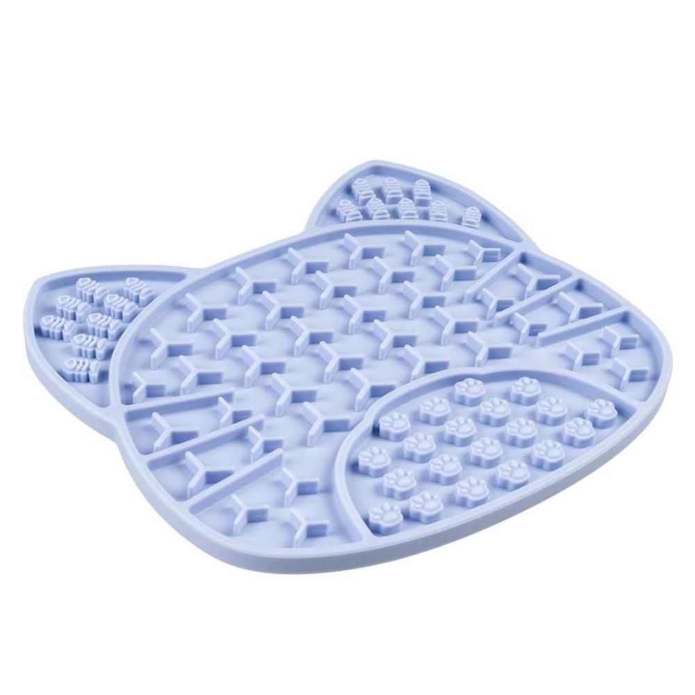 Fioletowa silikonowa mata do lizania Duvo+ 18x16cm z przyssawkami - miska antystresowa dla kota i małego psa